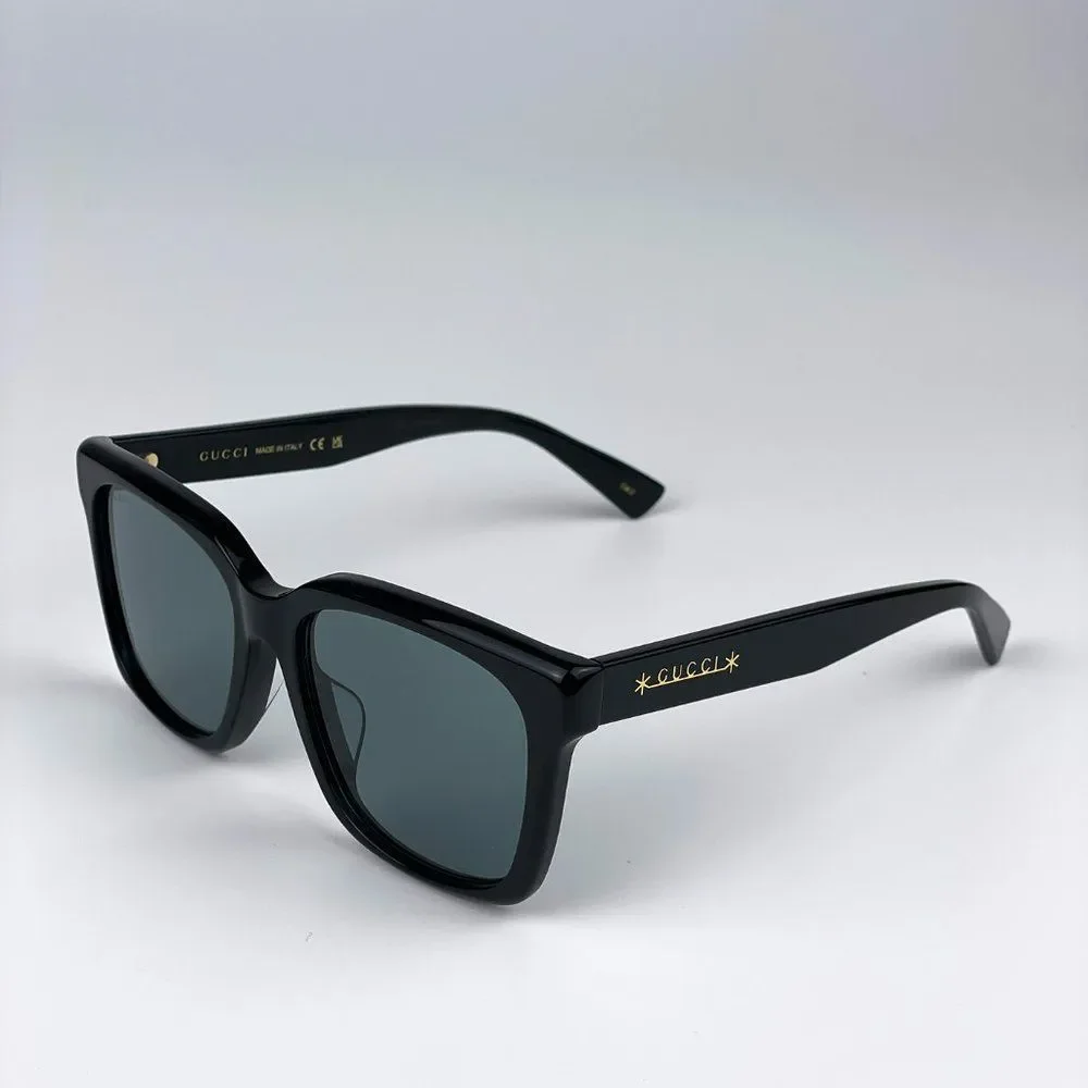 🔥 Gucci GG1175SK 002 Sunglasses Black Smoke Grey Square Unisex